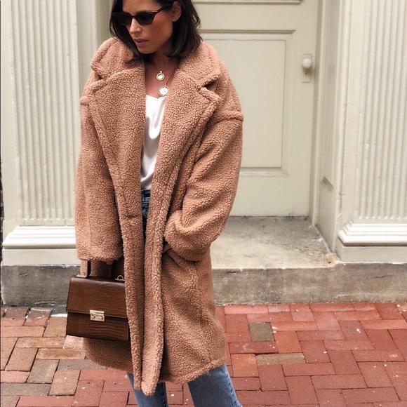 🆕Lorna Nude Tan Long Teddy Coat - Picture 3 of 8